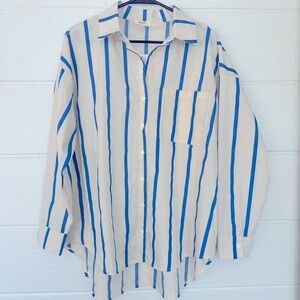 NWT Oversized Snap Button Lightweight Blouse